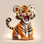 Placeholder: cute tiger cub roaring, correct anatomy, correct paws, correct tail, disney cartoon.