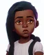 Placeholder: Portrait of a sweet dark skinned toddler witch girl with long dark hair