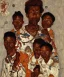 Placeholder: wealthy African American young family portrait by Egon Schiele