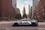 Placeholder: A Tesla 'Model Y' is parked, near the Flatiron Building in Manhattan. (CINEMATIC, WIDE ANGLE LENS, PHOTO REAL)