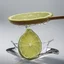 Placeholder: floating Lime wedge dripping a single droplet, side view photographic