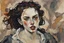 Placeholder: Painting of a vampire girl, in the Expressionist style of Egon Schiele, Oskar Kokoschka, and Franz Marc, in muted natural colors