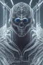 Placeholder: evil berserker, alien, tron, head, bitcoin eyes, 8k, finely detailed, dark light, photo realistic, hr giger, cyberpunk