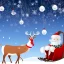 Placeholder: A wintry Christmas scene and Santa and rheindeer sleigh in the sky