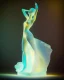 Placeholder: translucent glass alabaster sculpture, backlight, an Art Nouveau dancer statue, very emotional, welcoming, love, luminescence, sculpture, photograph, studio lighting, product photography, figurine, unreal engine, cryengine, ambient occlusion