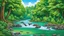 Placeholder: A peaceful scene of a river flowing through a lush, green forest. The water is calm, and the surrounding trees and bushes create a picturesque, natural environmen.