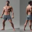 Placeholder: mdjrny-v4 style a gym toned man in tight and wet frenchie briefs,hyper realistic photograph