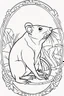 Placeholder: coloring page for kids, rat, thick outline, low details, no shading, no color