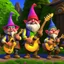 Placeholder: The Fizzlebottom Bunch is family folk band of gnomes. They play stringed instruments and sing lots of silly songs. They are known for great family fun all over the kingdom of Aeredon. They have posters all over town advertising their newest tour.