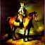 Placeholder: portrait of a horse riding by Rembrandt style