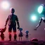 Placeholder: Ultra Realistic family portrait, father, mother, daughter, alien pet, assistant robot, room home, retro futuristic scene, wes Anderson style. smile, happy, gradient color fog. highly detailed, concept art, unreal engine 5, ray tracing, RTX, lumen lighting, ultra detail, volumetric lighting, 3d, finely drawn, high definition, high resolution.