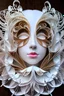 Placeholder: Superstring god, quantum deity, interdimensional beauty. human face looking down, eyes closed looking down, face only, frontal facing, profile, intricate origami flowers, detailed quilling paper, translucent plastic wrap. mixed media impressionism, fine arts and crafts, intricate embroidery, rococo spirtualism.
