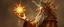 Placeholder: dwarven priest with electrically charged hair, expert holding up a floating radiant Painite crystal rosette ball shooting radiant light through the fog