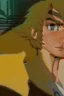 Placeholder: Redraw the cartoon character and fix the image resolution His hair is brown and long, but messy. His lips are closed, showing his bravery. His eyes are lined, showing his determination. He has shadows under his eyes, showing his stress and convert the drawing view 3D panel style digital Painting detailed with a panoramic scene Ultra-wide angle Highly realistic precise details Detailed