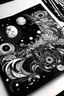 Placeholder: galaxy black and white colouring book
