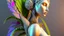 Placeholder: 3D render ultra detailed of a beautiful angel, from knee to head, biomechanical cyborg, analog, 35 mm lens, beautiful natural soft rim light, big leaves and stems, roots, fine foliage lace, colorful details, samourai, pearl earring, heavely tattoed, intricate details, mesh wire, mandelbrot fractal, facial muscles, cable wires, microchip, badass, hyper realistic, ultra detailed, octane render, volumetric lighting, 8k post-production, red and white, detailled metalic bones, semi human, by Glenn Br