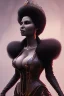 Placeholder: Pam Grier as evil queen in black leather, leather, busty, cleavage, angry, stern look. character design by cory loftis, fenghua zhong, ryohei hase, ismail inceoglu and ruan jia. unreal engine 5, artistic lighting, highly detailed, photorealistic, fantasy.