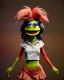 Placeholder: hybrid character, waitress sexy woman with monster muppet mask that covers her entire head, retro style, Sesame Street style, smooth, unreal engine 5, god lights, ray tracing, RTX, lumen lighting, ultra detail, volumetric lighting, 3d.