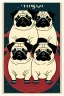 Placeholder:  a group of pugs that are on top of each other, a poster by Nōami, ukiyo-e, anime aesthetic, minimalist.