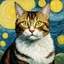 Placeholder: Portrait of a cat by Van Gogh