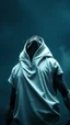 Placeholder: The creature from the the movie Prometheus with white hooded clothes looking to the sky