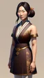 Placeholder: 4K Photorealism : 30 year old Asian woman with a full body with a proportional body, symmetrical face, precise clean brown eyes, long flowing hair, precise chest accentuation, showing typical Japanese clothing
