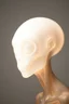 Placeholder: A transparent, hollow, glowing, face , a side view photo , 8k, high resolution for a big head alien in white