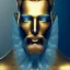 Placeholder: gold man, beautiful, soft, blue eyes, hight definition, 8k