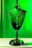 Placeholder: dark green velvet Necklace Mannequin Stand on a luxury table