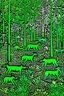 Placeholder: A green viny forest with wolves painted by Keith Haring