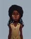 Placeholder: Portrait of a sweet black toddler witch girl with long black curly hair