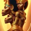 Placeholder: sango fantasy, fantasy magic, intricate, sharp focus, illustration, highly detailed, digital painting, concept art, matte, masterpiece head sexy view black African beauty black afro hair earth lady gold falcon head Egyptian princess pyramid sphinx background