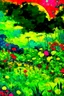 Placeholder: A field of colorful flower, the return to innocence, abstract, weird, childlike, chaos80