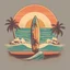 Placeholder: Design a t-shirt that embodies the spirit of retro surf culture. Use vintage-inspired surfboard designs, palm trees, sunsets, and beach scenes to create a design that reflects the laid-back and carefree vibes of the surfing scene in the '60s and '70s., perfect composition, beautiful detailed intricate insanely detailed octane render trending on artstation, 8 k artistic photography, photorealistic concept art, soft natural volumetric cinematic perfect light, chiaroscuro