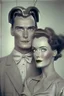 Placeholder: american dream portrait hansome man and a robot wife1950s