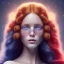 Placeholder: Perfect flawless Beautiful red-haired girl with gorgeous long curly hair and blue eyes in a wreath of hyper-realistic Rowan on her head, no mistakes, flawless painting, beautiful art, realistic, hyper-realistic, life-like; by Ricardo Chavez-Mendez; Deep Colors; 8K