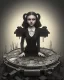 Placeholder: portrait Wednesday Adams , sitting on an empty crate, black dress, potholes on road, ramshackle, crow, 8k resolution, high-quality, fine-detail, intricate, digital art, detailed matte, volumetric lighting, dynamic lighting, illustration, 3D octane render, brian froud, howard lyon, selina french, anna dittmann, annie stokes, lisa parker, greg rutowski,