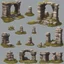 Placeholder: Ancient stone ruins game asset, no background