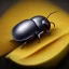 Placeholder: Little beetle flying above banana , 8k photo realistic