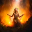 Placeholder: italian master painting, samantha fox hippie pixie hovering in the underground grove sparkling light confetti, in the style of dali, 8k, down-light, soft light, depth of field, photo realism, trending on art station, high detail, smoke and fog