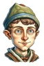 Placeholder: Portrait of a male gnome with short hair, intelligent eyes, angular face, aquiline nose, Botticelli style