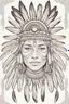 Placeholder: outline art for Indian coloring pages with feathers, tee pees, white background, sketch style, full body, only use outline, Mandala style, clean line art, white background, no shades and clear and well