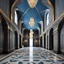 Placeholder: luxury hall ,tiled blue and gray large floor,