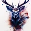 Placeholder: deer , nest, face, 3D, leaning pose, watercolor illustration by <agnes cecile> <Yoji Shinkawa>,