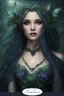 Placeholder: Dark purple hair, elven crown, roses emerald, Water lilies, long hair,lotus ,night, Fairy princess rapunzel hair ,queen crown, dragonflies fireflies ,elven tiara ,flowers, fairy wings, gothic, purple ,fairy crown,butterflies