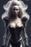 Placeholder: Pamela Anderson as evil queen in black leather, leather, busty, cleavage, angry, stern look. character design by cory loftis, fenghua zhong, ryohei hase, ismail inceoglu and ruan jia. unreal engine 5, artistic lighting, highly detailed, photorealistic, fantasy