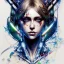 Placeholder: singer Danish MØ face,Style Yoji Shinkawa, watercolor illustration , cyber,