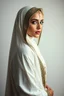 Placeholder: Traditional Arabic women , full body side view, looking at the viewer, white make up on her face, , traditional si, studio photograph, very aesthetic, highly detailed, brilliant composition, hyper realistic, photorealistic, subsurface scattering matt painting