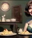 Placeholder: Ultra realistic photographic portrait, happy young Gina Lollobrigida woman sitting with arms resting on Italian kitchen table, pretty tortellini dish, classic style decoration, cold, soft color, highly detailed, unreal engine 5, ray tracing, RTX, lumen lighting, ultra detail, volumetric lighting, high definition.