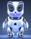 Placeholder: A robotic cat with an Apple logo called “iBots”, suggesting it’s made from an Apple product’s casing. Its glossy white and silver limbs are mechanically jointed, reflecting a scarabet’s anatomy. The design is a creative fusion of technology and organic form, compactly labeled “ibots.” Hyper detailled, hyper realistic, 4K, sharp render Extreme closeups of Wolof people. Their eyes glow with gemstone colors and reflect Cobalt Infinity, –v6